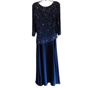 J Kara MOB or Special Occasion Navy Blue Formal Dress Size 10